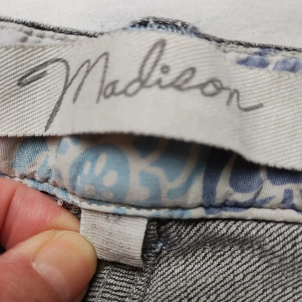 Madison Jeans Gray Stripe Women's Size 12 Denim (35x29.5) Retro 90s Straight Leg - Picture 13 of 16